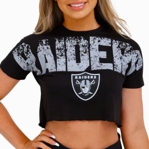 NFL Team Apparel Ladies Raider Crop Top